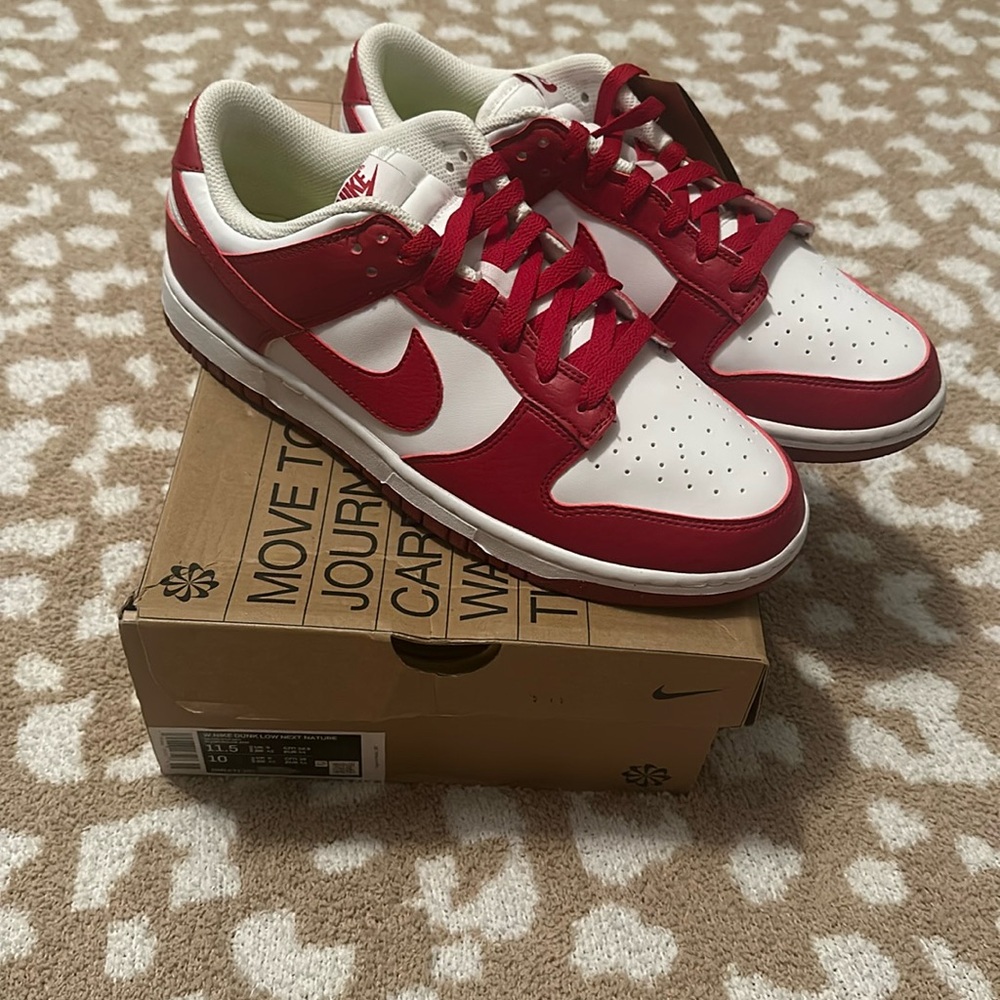 Woman’s Nike Dunk Low Next Nature- White Gym Red